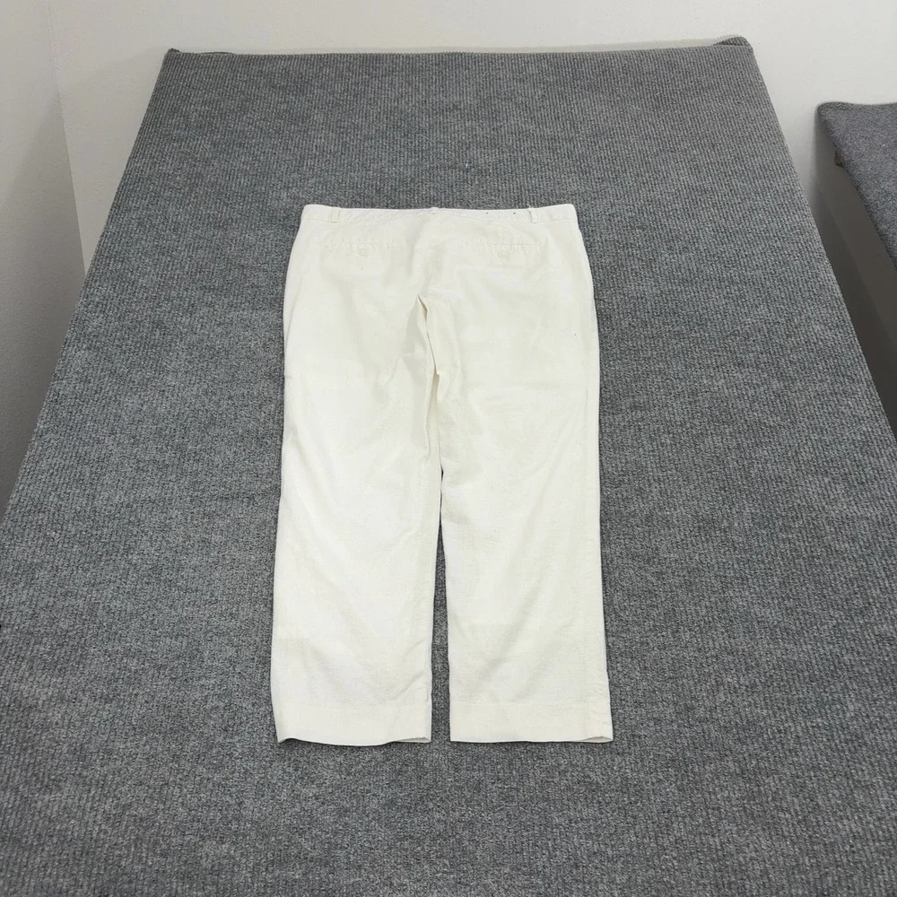 Banana Republic Avery Pants Women 14 White Linen Cotton Blend Trousers Casual